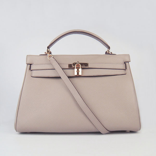 High Quality Hermes Kelly 35cm Togo Leather Bag Grey 6308